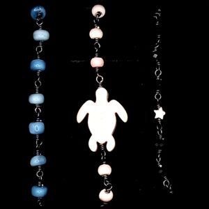 "Arctic Sunset" Sea Turtle Stacking Bracelets (Three) Black Sterling Silver